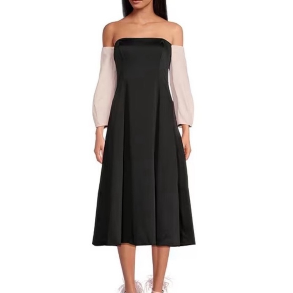 Gianni Bini x Nastia Liukin Audrey Off the Shoulder Midi Dress SZ 2 NWT - Picture 2 of 7